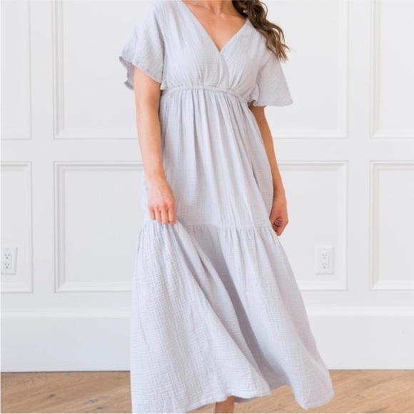 Cozy Earth Boardwalk Breeze Maxi Dress size XL in Glacier Blue Gray - Picture 2 of 10